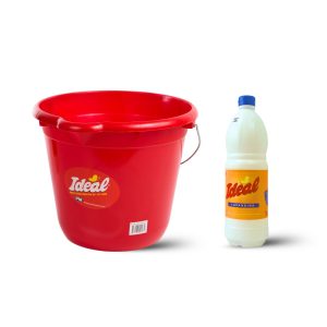 Balde Rojo Familiar 12 Litros con Asa Metálica + Hipoclorito Ideal de REGALO