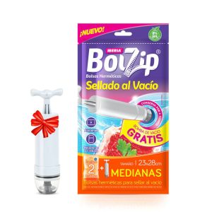 Bolsas Sellado al Vacío Medianas (23x28cm) + Bomba de Vacío Bolzip