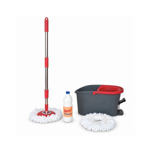 Balde con Mopa Giratoria 360° a Pedal con Cabo de Acero + REGALO