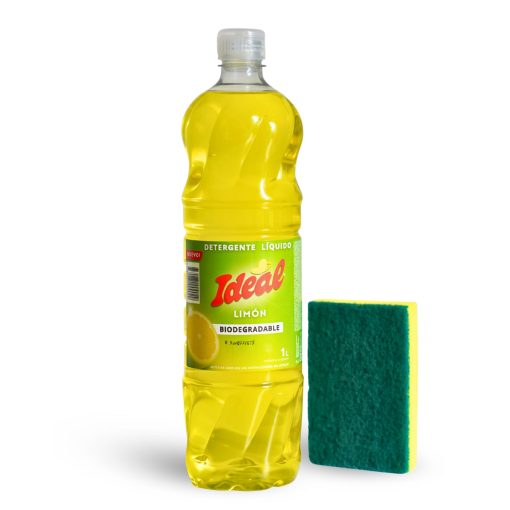 Detergente Ideal Limón 1000 ml + Esponja GRATIS
