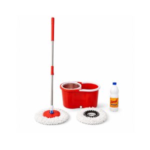 Balde Mopa Trapeador Centrifugo Acero Giratorio 360 + Regalo