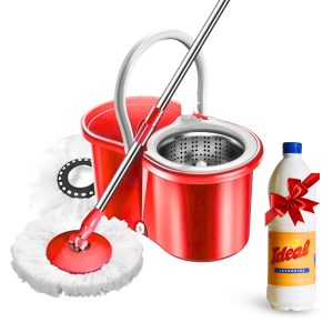 Balde Mopa Trapeador Centrifugo Acero Giratorio 360 + Regalo