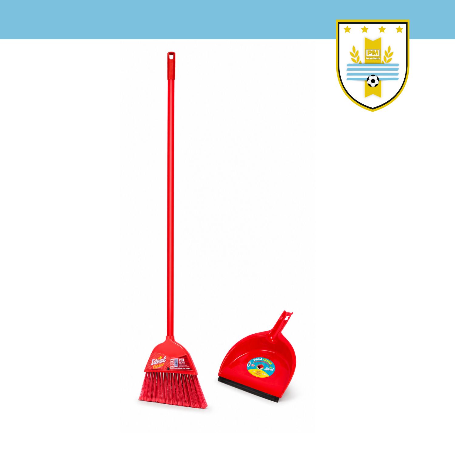 ESCOBA IDEAL CLASICA ROJA + NUEVA PALA CLIP IDEAL
