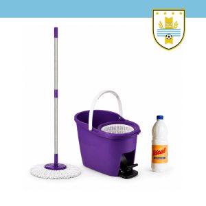 SET MAGICO BALDE A PEDAL Y CABO ACERO + LIMPIADOR LIQUIDO 900 ml IDEAL